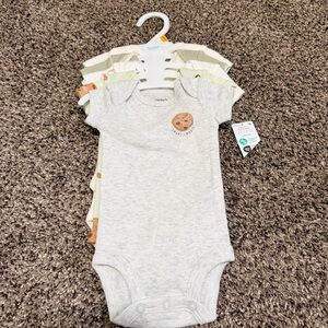 Carter's Gray and Cream Baby Bodysuit Set